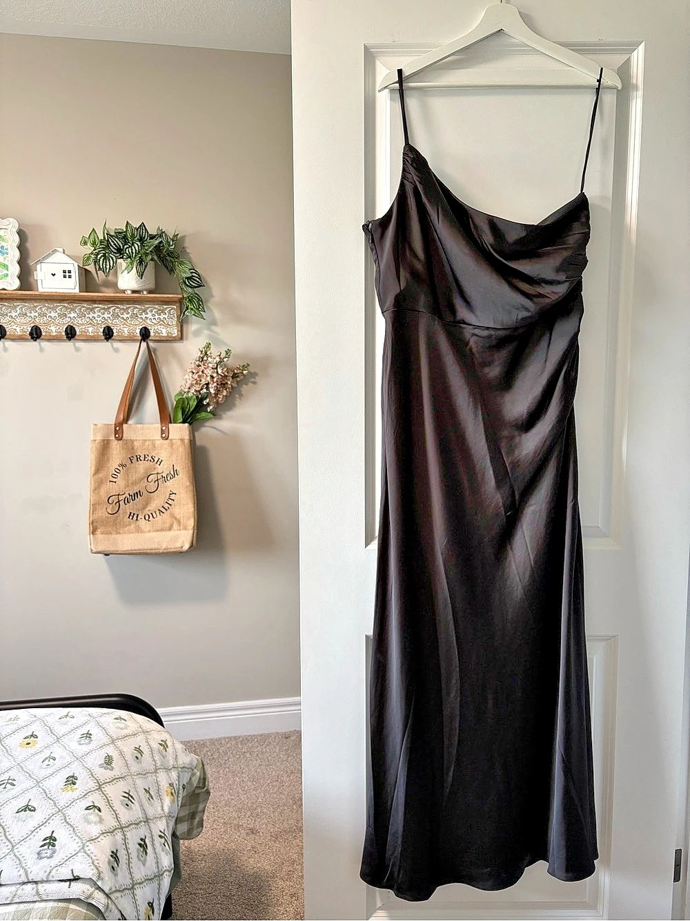 Ever New Black Satin Maxi Dress